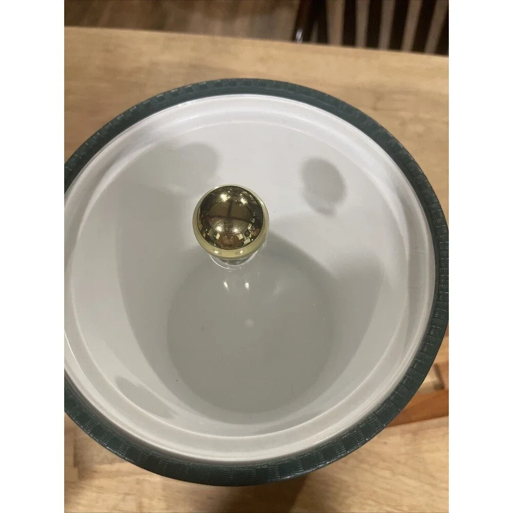 Vintage Kraftware Mid Century Modern Green Vinyl Bar Ice Bucket
